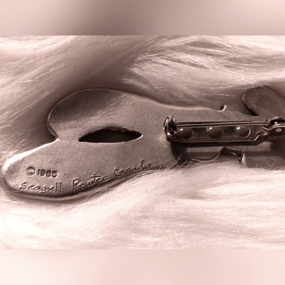 Vintage Seagull Pewter Ballet Themed Earrings and Brooch Set - Picture 2 of 2